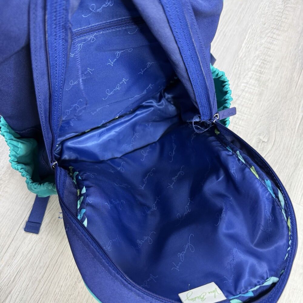 Vera Bradley Katalina Showers Blue Multicolored Medium Backpack School Retired - Picture 8 of 12